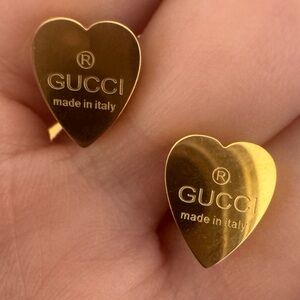 NWT GG Gold Heart-Shaped Studs